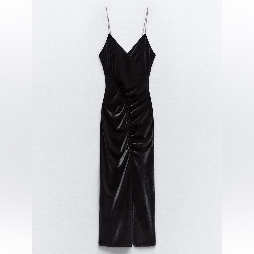 Zara sequin strap midi dress